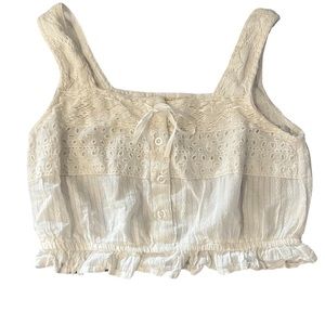White lace crop top